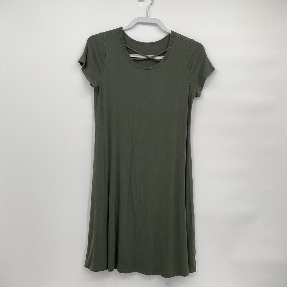 Art Class Green Stretch Skater Cross Front Knee Sheath Dress Girl's XL 14/16